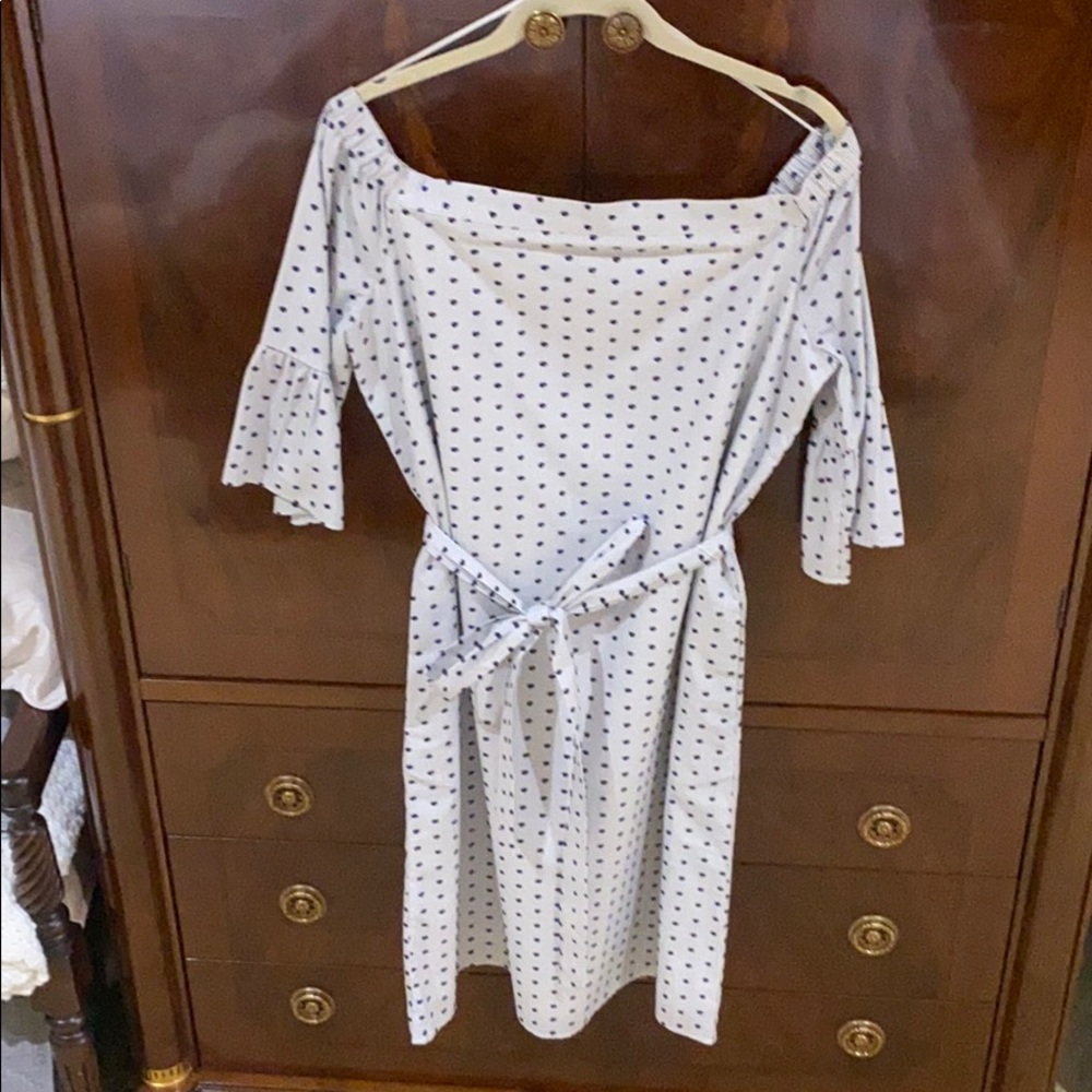 NBW Off the shoulder dress from Banana Republic.